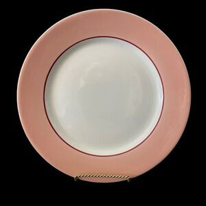 Vintage Carr China Restaurant Ware RHO DENDRA Pink Stripe Dinner Plate 9.25"